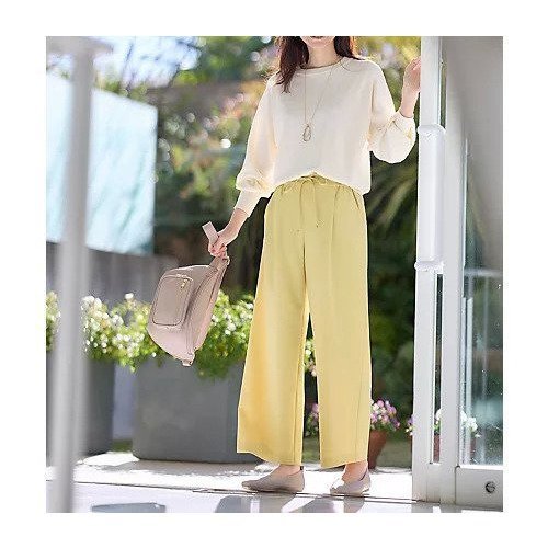 【エニー/ANY】の【ウエストゴム/ストレッチ/セットアップ可】イージィケアストレッチワイドパンツ インテリア・キッズ・メンズ・レディースファッション・服の通販 founy(ファニー) 　ファッション　Fashion　レディースファッション　Fashion for Women　セットアップ　Matching Sets　レディースパンツ・ボトムス　Pants & Trousers / Bottoms　ストレッチ　Stretch, Stretchy Fabric　セットアップ　Set-Up, Coordinated Outfit　セレモニー　Ceremony　フラット　Flat, Flat Shoes　ワイド　Wide, Wide Fit　ビジネス 仕事 通勤　Business / Work / Commuting　イエロー|ID: prp329100004705603 ipo3291000000034867145