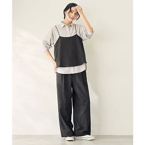 【エニー/ANY】の【2SET/洗濯機可】ビスチェ パンツセット インテリア・キッズ・メンズ・レディースファッション・服の通販 founy(ファニー) 　ファッション　Fashion　レディースファッション　Fashion for Women　パンツ　Pants & Trousers　インナー　Innerwear　コンパクト　Compact, Small Size　セットアップ　Set-Up, Coordinated Outfit　ノースリーブ　Sleeveless, No-Sleeve　ビスチェ　Bustier, Corset Top　フィット　Fit, Slim Fit　フレア　Flare, Flared　ポケット　Pocket, Pocket Detail　リボン　Ribbon, Bow　ロング　Long, Long-Length　A/W・秋冬　Autumn/Winter　ブラック|ID: prp329100004705605 ipo3291000000033983820