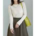 【スタイルデリ/STYLE DELI】のワイドリブ編みクルーネックトップス オフホワイト|ID:prp329100004706784
