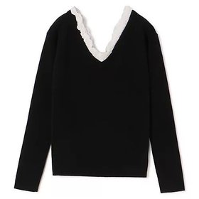 【クラネ/CLANE】 2WAY FRILL V NECK KNIT TOPS人気、トレンドファッション・服の通販 founy(ファニー) ファッション Fashion レディースファッション Fashion for Women トップス・カットソー Cut & Sew Tops ニット Knit Tops & Sweaters バランス Balance, Style Balance フリル Frill, Ruffle |ID:prp329100004706942