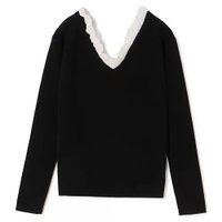 【クラネ/CLANE】の2WAY FRILL V NECK KNIT TOPS 人気、トレンドファッション・服の通販 founy(ファニー) ファッション Fashion レディースファッション Fashion for Women トップス・カットソー Cut & Sew Tops ニット Knit Tops & Sweaters バランス Balance, Style Balance フリル Frill, Ruffle |ID:prp329100004706942
