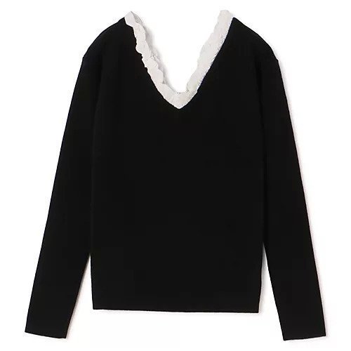 【クラネ/CLANE】の2WAY FRILL V NECK KNIT TOPS インテリア・キッズ・メンズ・レディースファッション・服の通販 founy(ファニー) 　ファッション　Fashion　レディースファッション　Fashion for Women　トップス・カットソー　Cut & Sew Tops　ニット　Knit Tops & Sweaters　バランス　Balance, Style Balance　フリル　Frill, Ruffle　BLACK|ID: prp329100004706942 ipo3291000000033995759