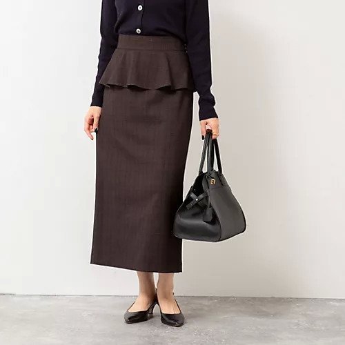 【ノーリーズ/NOLLEY'S】のウォッシャブルペプラムタイトミディスカート インテリア・キッズ・メンズ・レディースファッション・服の通販 founy(ファニー) 　ファッション　Fashion　レディースファッション　Fashion for Women　スカート　Skirts　2025年　2025　2025-2026秋冬・A/W　Autumn/Winter 2025–26 AW25–26　おすすめ　Recommended / Our Picks　シューズ　Shoes, Footwear　ペプラム　Peplum, Flared Hem　ブラウンベージュ系3|ID: prp329100004706957 ipo3291000000034091326
