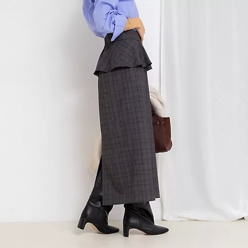 【ノーリーズ/NOLLEY'S】のウォッシャブルペプラムタイトミディスカート インテリア・キッズ・メンズ・レディースファッション・服の通販 founy(ファニー) 　ファッション　Fashion　レディースファッション　Fashion for Women　スカート　Skirts　2025年　2025　2025-2026秋冬・A/W　Autumn/Winter 2025–26 AW25–26　おすすめ　Recommended / Our Picks　シューズ　Shoes, Footwear　ペプラム　Peplum, Flared Hem　ブラック・グレー系1|ID: prp329100004706957 ipo3291000000034091328