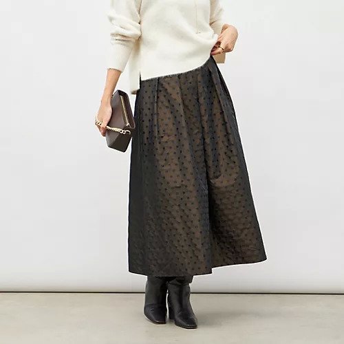 【ノーリーズ/NOLLEY'S】のウォッシャブルドットジャガードタックフレアスカート インテリア・キッズ・メンズ・レディースファッション・服の通販 founy(ファニー) 　ファッション　Fashion　レディースファッション　Fashion for Women　スカート　Skirts　Aライン・フレアスカート　A-Line & Flared Skirts　2025年　2025　2025-2026秋冬・A/W　Autumn/Winter 2025–26 AW25–26　バランス　Balance, Style Balance　ブライト　Bright, Shiny　水玉　Polka Dot, Dot Pattern　ブラウン系その他|ID: prp329100004706959 ipo3291000000033995867