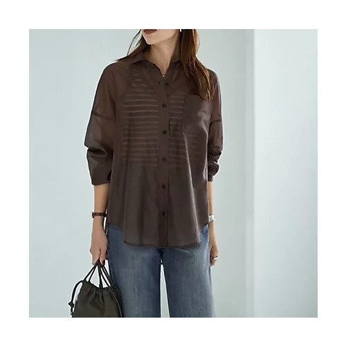 【スタイルデリ/STYLE DELI】の【袖口がゴムで便利な】微シアー微光沢シャツ インテリア・キッズ・メンズ・レディースファッション・服の通販 founy(ファニー) https://founy.com/ ファッション Fashion レディースファッション Fashion for Women トップス・カットソー Cut & Sew Tops シャツ・ブラウス・オフィスカジュアル Elegant Blouses & Button-Ups インナー Innerwear エアリー Airy Texture 秋 Autumn カフス Cuff Design ギャザー Gathered, Ruffled サロペット Overalls, Salopette シアー Sheer, See-Through ジャケット Jacket, Outerwear スウェット / スエット Sweatshirt, Sweatwear ストレート Straight, Straight Cut スリット Slit, Slit Detail タンク Tank Top, Sleeveless Top タートル Turtleneck, Turtle Collar ノースリーブ Sleeveless, No-Sleeve 長袖 Long Sleeve, Full Sleeve フロント Front, Front Design ポケット Pocket, Pocket Detail ワイド Wide, Wide Fit 冬 Winter / This Winter 夏 Summer |ID: prp329100004707956 ipo3291000000036281685