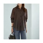 【スタイルデリ/STYLE DELI】の【袖口がゴムで便利な】微シアー微光沢シャツ セピアブラウン|ID: prp329100004707956 ipo3291000000036281686