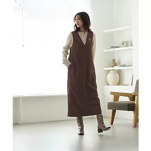 【スタイルデリ/STYLE DELI】の【LUXE】フェイクスエードジャンパースカート インテリア・キッズ・メンズ・レディースファッション・服の通販 founy(ファニー) 　ファッション　Fashion　レディースファッション　Fashion for Women　スカート　Skirts　カットソー　Cut and Sewn Top　シンプル　Simple, Minimal　スニーカー　Sneakers, Trainers　トレンド　Trend, Trending Now　ノースリーブ　Sleeveless, No-Sleeve　長袖　Long Sleeve, Full Sleeve　半袖　Short Sleeve, Half Sleeve　ロング　Long, Long-Length　冬　Winter / This Winter　A/W・秋冬　Autumn/Winter　エレガント 上品　Elegant　ブラウン|ID: prp329100004707976 ipo3291000000034004640