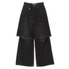 【フォトコピュー/PHOTOCOPIEU】のWIDE-LEG SLIT JEANS 人気、トレンドファッション・服の通販 founy(ファニー) ファッション Fashion レディースファッション Fashion for Women 2025年 2025 2025-2026秋冬・A/W Autumn/Winter 2025–26 AW25–26 クラッシュ Distressed, Crashed Style ショート Short, Short Length デニム Denim, Jeans Material ワイド Wide, Wide Fit 洗える Machine Washable thumbnail BLACK|ID: prp329100004708180 ipo3291000000034865388