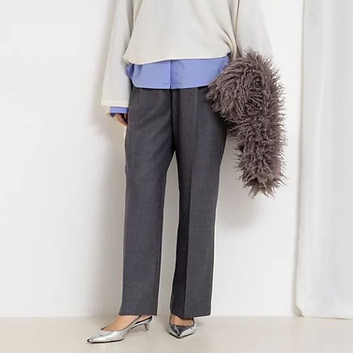 【ノーリーズ/NOLLEY'S】のフラノセミワイドパンツ インテリア・キッズ・メンズ・レディースファッション・服の通販 founy(ファニー) 　ファッション　Fashion　レディースファッション　Fashion for Women　パンツ　Pants & Trousers　2025年　2025　2025-2026秋冬・A/W　Autumn/Winter 2025–26 AW25–26　サテン　Satin, Glossy Fabric　ストレッチ　Stretch, Stretchy Fabric　スニーカー　Sneakers, Trainers　センター　Center, Center Line　ポケット　Pocket, Pocket Detail　ワイド　Wide, Wide Fit　人気　Popular, Best Seller　冬　Winter / This Winter　ビジネス 仕事 通勤　Business / Work / Commuting　ミディアムグレー|ID: prp329100004708181 ipo3291000000034005915