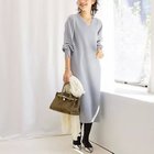 【ノーリーズソフィー/NOLLEY'S sophi】の【WEB限定】ウォッシャブルラメ総針Vネックコクーンワンピース ライトグレー|ID: prp329100004708183 ipo3291000000034005922
