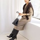 【ノーリーズソフィー/NOLLEY'S sophi】の【WEB限定】ウォッシャブルラメ総針Vネックコクーンワンピース キャメル|ID: prp329100004708183 ipo3291000000034005924