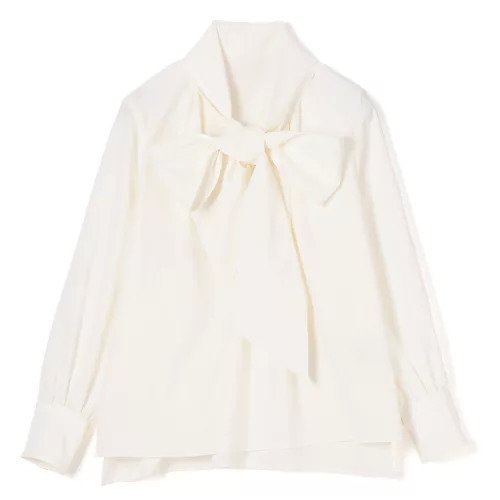 【エムセブンデイズ/M7days】のハリ感ボウタイブラウス インテリア・キッズ・メンズ・レディースファッション・服の通販 founy(ファニー) 　ファッション　Fashion　レディースファッション　Fashion for Women　トップス・カットソー　Cut & Sew Tops　シャツ・ブラウス・オフィスカジュアル　Elegant Blouses & Button-Ups　スリット　Slit, Slit Detail　タイプライター　Typewriter Fabric, Crisp Cotton　リアル　Real, Realistic　リボン　Ribbon, Bow　洗える　Machine Washable　ホワイト|ID: prp329100004709231 ipo3291000000035749000