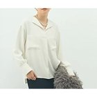 【ノーリーズソフィー/NOLLEY'S sophi】のウォッシャブルバックサテンジョーゼットオープンカラーブラウス オフホワイト|ID: prp329100004709236 ipo3291000000034015847