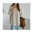 【スタイルデリ/STYLE DELI】のピーチツイルオーバーサイズシャツ ライトベージュ|ID: prp329100004709242 ipo3291000000036262436