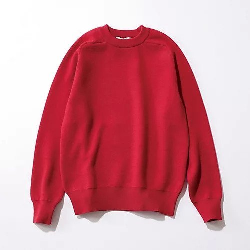【スローン/SLOANE】の【HAPPY PLUS STORE 水晶玉子】12G天竺 ダブルフェイスクルーネック インテリア・キッズ・メンズ・レディースファッション・服の通販 founy(ファニー) 　ファッション　Fashion　レディースファッション　Fashion for Women　コラボ　Collaboration, Collab　シンプル　Simple, Minimal　ダブル　Double, Double-Breasted　フェイス　Face, Facial Design　ベーシック　Basic, Essential　エレガント 上品　Elegant　レッド|ID: prp329100004709255 ipo3291000000034016022