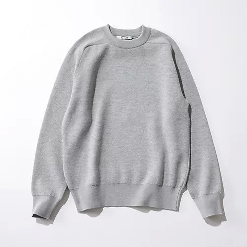 【スローン/SLOANE】の【HAPPY PLUS STORE 水晶玉子】12G天竺 ダブルフェイスクルーネック インテリア・キッズ・メンズ・レディースファッション・服の通販 founy(ファニー) 　ファッション　Fashion　レディースファッション　Fashion for Women　コラボ　Collaboration, Collab　シンプル　Simple, Minimal　ダブル　Double, Double-Breasted　フェイス　Face, Facial Design　ベーシック　Basic, Essential　エレガント 上品　Elegant　ライトグレー|ID: prp329100004709255 ipo3291000000034016030