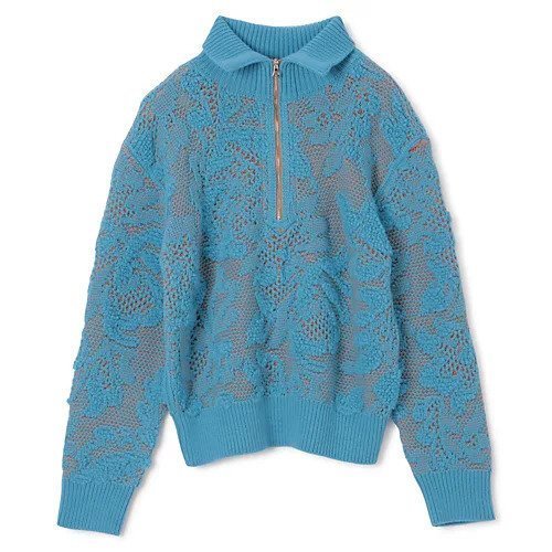 【フォトコピュー/PHOTOCOPIEU】のHALF-ZIP SWEATER インテリア・キッズ・メンズ・レディースファッション・服の通販 founy(ファニー) 　ファッション　Fashion　レディースファッション　Fashion for Women　トップス・カットソー　Cut & Sew Tops　レディースパーカー・カジュアルフーディー　Casual Hoodies & Sweatshirts　スウェット・クルーネックトップス　Sweatshirts & Crewnecks / Relaxed Fit Sweat Tops　2025年　2025　2025-2026秋冬・A/W　Autumn/Winter 2025–26 AW25–26　ハイネック　High Neck, Mock Neck　レース　Lace, Lace Fabric　A/W・秋冬　Autumn/Winter　CYAN|ID: prp329100004709259 ipo3291000000034016054
