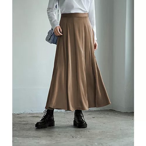 【スタイルデリ/STYLE DELI】のとろみサテンロングフレアスカート 人気、トレンドファッション・服の通販 founy(ファニー) 　ファッション　Fashion　レディースファッション　Fashion for Women　スカート　Skirts　Aライン・フレアスカート　A-Line & Flared Skirts　春　Spring　カットソー　Cut and Sewn Top　ギャザー　Gathered, Ruffled　サテン　Satin, Glossy Fabric　シンプル　Simple, Minimal　ストレッチ　Stretch, Stretchy Fabric　ストレート　Straight, Straight Cut　スニーカー　Sneakers, Trainers　スリット　Slit, Slit Detail　とろみ　Fluid, Flowy Fabric　ドレープ　Drape, Draping Fabric　パール　Pearl, Pearl Accent　フレア　Flare, Flared　ロング　Long, Long-Length　A/W・秋冬　Autumn/Winter　S/S・春夏　SS, Spring/Summer, Warm Season　夏　Summer　エレガント 上品　Elegant　 other-1|ID: prp329100004709274 ipo3291000000034016138