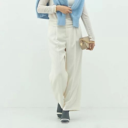 【ノーリーズソフィー/NOLLEY'S sophi】の【一部WEB限定サイズ】ウォッシャブルブライトダブルクロスセミワイドパンツ インテリア・キッズ・メンズ・レディースファッション・服の通販 founy(ファニー) 　ファッション　Fashion　レディースファッション　Fashion for Women　パンツ　Pants & Trousers　2025年　2025　2025-2026秋冬・A/W　Autumn/Winter 2025–26 AW25–26　フロント　Front, Front Design　オフホワイト|ID: prp329100004709279 ipo3291000000034016178