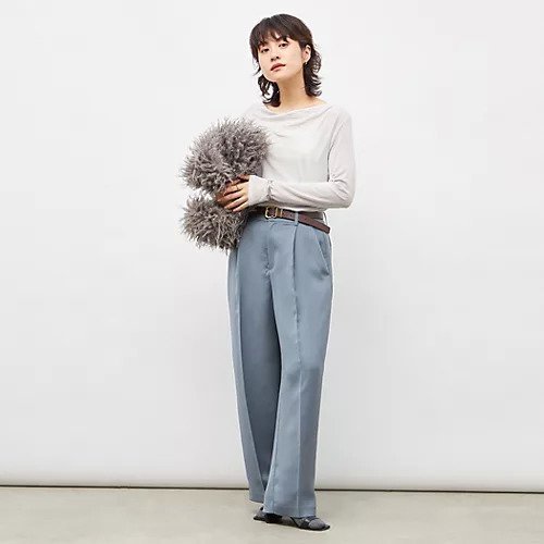 【ノーリーズソフィー/NOLLEY'S sophi】の【一部WEB限定サイズ】ウォッシャブルブライトダブルクロスセミワイドパンツ 人気、トレンドファッション・服の通販 founy(ファニー) 　ファッション　Fashion　レディースファッション　Fashion for Women　パンツ　Pants & Trousers　2025年　2025　2025-2026秋冬・A/W　Autumn/Winter 2025–26 AW25–26　フロント　Front, Front Design　other-2|ID: prp329100004709279 ipo3291000000034016182