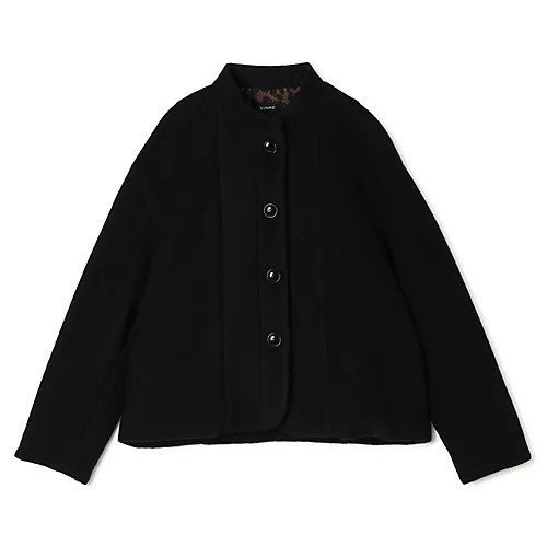 【シンメ/SINME】のシェットランドウールジャケット インテリア・キッズ・メンズ・レディースファッション・服の通販 founy(ファニー) 　ファッション　Fashion　レディースファッション　Fashion for Women　アウター　Coat / Outerwear Collection　レディースジャケット・軽アウター　Jackets　レオパード　Leopard, Animal Print　ブラック|ID: prp329100004709324 ipo3291000000034016543
