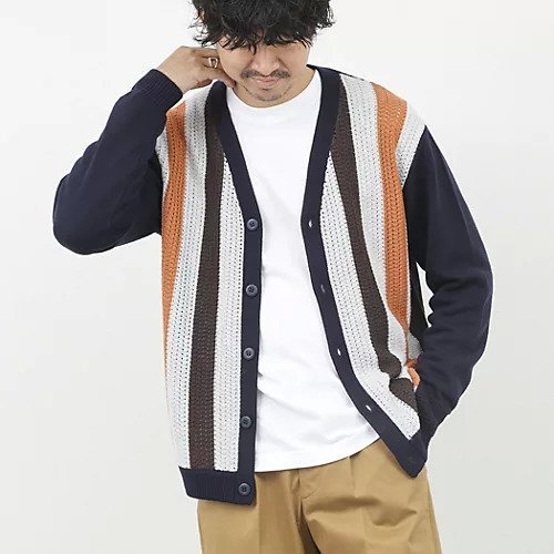 【ノーリーズ グッドマン/NOLLEY'S goodman / MEN】のウォッシャブル 抗菌加工 フロントストライプ 7Gカーディガン 25AW インテリア・キッズ・メンズ・レディースファッション・服の通販 founy(ファニー) 　ファッション　Fashion　メンズファッション　Fashion for Men　2025年　2025　2025-2026秋冬・A/W　Autumn/Winter 2025–26 AW25–26　ウォッシャブル　Machine Washable　ウォーム　Warm Fabric　カーディガン　Cardigan, Knitwear　ストライプ　Stripe, Striped Pattern　フロント　Front, Front Design　抗菌　Antibacterial, Bacteria-Resistant　A/W・秋冬　Autumn/Winter　軽量　Lightweight, Ultra Light　ネイビー|ID: prp329100004709356 ipo3291000000034016806