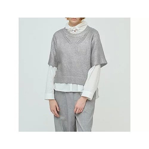 【ミズイロ インド/mizuiro ind】の箔プリントハーフスリーブプルオーバー インテリア・キッズ・メンズ・レディースファッション・服の通販 founy(ファニー) https://founy.com/ ファッション Fashion レディースファッション Fashion for Women トップス・カットソー Cut & Sew Tops カジュアルプルオーバー・ニットトップス Pullovers & Knit Tops / Casual Pullovers コンパクト Compact, Small Size プリント Print, Printed Pattern ベスト Vest, Waistcoat ラグジュアリー Luxury, Elegant エレガント 上品 Elegant |ID: prp329100004710698 ipo3291000000035304257