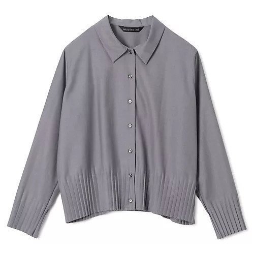 【ミズイロ インド/mizuiro ind】のプリーツヘムシャツ インテリア・キッズ・メンズ・レディースファッション・服の通販 founy(ファニー) ファッション Fashion レディースファッション Fashion for Women トップス・カットソー Cut & Sew Tops シャツ・ブラウス・オフィスカジュアル Elegant Blouses & Button-Ups ジャケット Jacket, Outerwear プリーツ Pleats, Pleated ベスト Vest, Waistcoat エレガント 上品 Elegant 夏 Summer 秋 Autumn ライトグレー|ID: prp329100004710702 ipo3291000000035904880