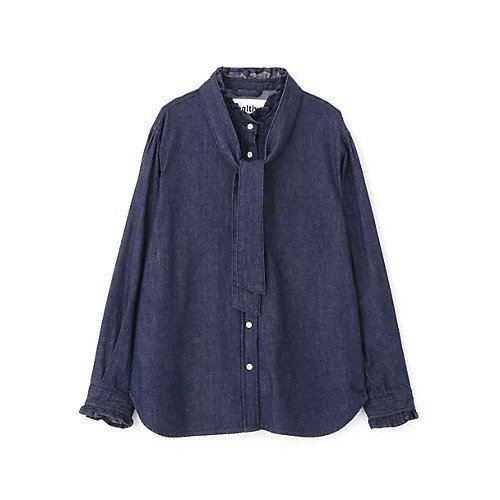 【ヒューマンウーマン/HUMAN WOMAN】のデニムボウタイブラウス 人気、トレンドファッション・服の通販 founy(ファニー) 　ファッション　Fashion　レディースファッション　Fashion for Women　トップス・カットソー　Cut & Sew Tops　シャツ・ブラウス・オフィスカジュアル　Elegant Blouses & Button-Ups　おすすめ　Recommended / Our Picks　スタンダード　Standard, Basic　デニム　Denim, Jeans Material　別注　Limited Edition, Custom Order　秋　Autumn　other-2|ID: prp329100004710704 ipo3291000000034027652