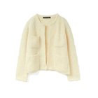 【ミズイロ インド/mizuiro ind】のポケット付きヘアリークルーネックカーディガン アイボリー|ID: prp329100004710712 ipo3291000000035310777