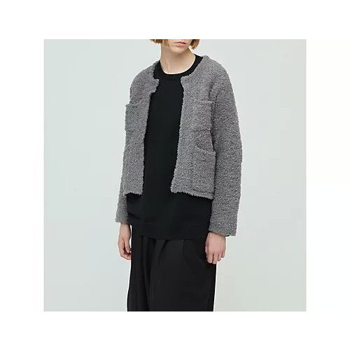 【ミズイロ インド/mizuiro ind】のポケット付きヘアリークルーネックカーディガン 人気、トレンドファッション・服の通販 founy(ファニー) 　ファッション　Fashion　レディースファッション　Fashion for Women　トップス・カットソー　Cut & Sew Tops　カーディガン・羽織り　Layered Style Cardigans　カーディガン　Cardigan, Knitwear　フロント　Front, Front Design　ベスト　Vest, Waistcoat　ポケット　Pocket, Pocket Detail　モコモコ　Fuzzy, Fluffy　秋　Autumn　other-2|ID: prp329100004710712 ipo3291000000035904934