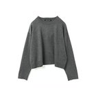 【ミズイロ インド/mizuiro ind】のクルーネックワイドチュニッククロシェ チャコールグレー|ID: prp329100004710716 ipo3291000000035904906