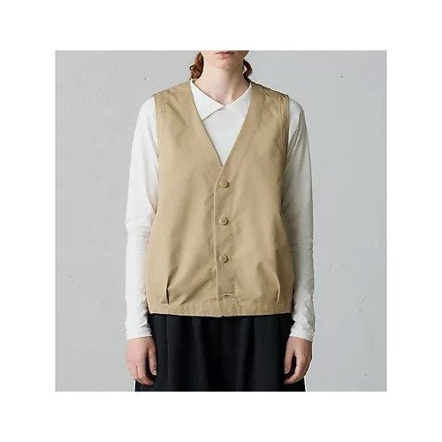 【ミディウミ/MidiUmi】のコクーン型ワークベスト インテリア・キッズ・メンズ・レディースファッション・服の通販 founy(ファニー) 　ファッション　Fashion　レディースファッション　Fashion for Women　アウター　Coat / Outerwear Collection　トップス・カットソー　Cut & Sew Tops　ベスト&ジレ / 重ね着スタイル　Vests & Gilets　コクーン　Cocoon, Cocoon Silhouette　シンプル　Simple, Minimal　パターン　Pattern, Design Print　フロント　Front, Front Design　ベスト　Vest, Waistcoat　ポケット　Pocket, Pocket Detail　ワーク　Workwear, Utility Style　ベージュ|ID: prp329100004710719 ipo3291000000034027774