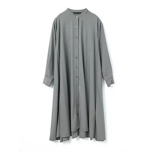 【ミズイロ インド/mizuiro ind】のT/Rスタンドカラーフレアワンピース インテリア・キッズ・メンズ・レディースファッション・服の通販 founy(ファニー) 　ファッション　Fashion　レディースファッション　Fashion for Women　ワンピース　Dresses　オケージョン　Occasion Wear　スタンド　Stand Collar, Upright Stand　フレア　Flare, Flared　フロント　Front, Front Design　人気　Popular, Best Seller　定番　Standard, Basic Item　羽織　Haori, Light Jacket　ライトグレー|ID: prp329100004710743 ipo3291000000034027943