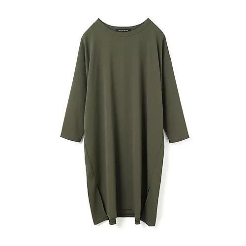 【ミズイロ インド/mizuiro ind】のクルーネックロングワンピース インテリア・キッズ・メンズ・レディースファッション・服の通販 founy(ファニー) 　ファッション　Fashion　レディースファッション　Fashion for Women　ワンピース　Dresses　カットソー　Cut and Sewn Top　シンプル　Simple, Minimal　スリット　Slit, Slit Detail　ボトム　Bottoms, Lower Wear　ロング　Long, Long-Length　夏　Summer　カーキ|ID: prp329100004710746 ipo3291000000034027961