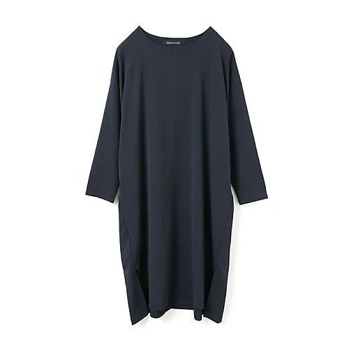 【ミズイロ インド/mizuiro ind】のクルーネックロングワンピース インテリア・キッズ・メンズ・レディースファッション・服の通販 founy(ファニー) 　ファッション　Fashion　レディースファッション　Fashion for Women　ワンピース　Dresses　カットソー　Cut and Sewn Top　シンプル　Simple, Minimal　スリット　Slit, Slit Detail　ボトム　Bottoms, Lower Wear　ロング　Long, Long-Length　夏　Summer　ネイビー|ID: prp329100004710746 ipo3291000000034027964