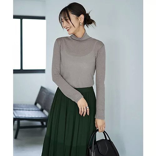 【スタイルデリ/STYLE DELI】のテクスチャーインナータートルトップス インテリア・キッズ・メンズ・レディースファッション・服の通販 founy(ファニー) 　ファッション　Fashion　レディースファッション　Fashion for Women　トップス・カットソー　Cut & Sew Tops　インナー　Innerwear　秋　Autumn　カットソー　Cut and Sewn Top　キャミソール　Camisole, Spaghetti Strap Top　サロペット　Overalls, Salopette　シアー　Sheer, See-Through　ジャケット　Jacket, Outerwear　ハイネック　High Neck, Mock Neck　フェイス　Face, Facial Design　ブルゾン　Blouson, Bomber Jacket　ポケット　Pocket, Pocket Detail　ミックス　Mix, Mixed Style　夏　Summer　グレーミックス|ID: prp329100004712205 ipo3291000000034037201