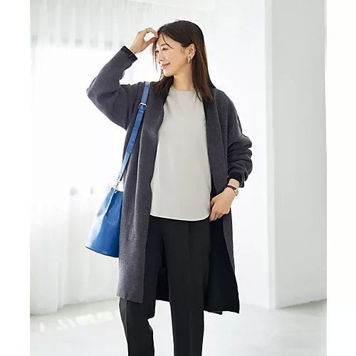 【スタイルデリ/STYLE DELI】のダブルフェイスコーディガン インテリア・キッズ・メンズ・レディースファッション・服の通販 founy(ファニー) 　ファッション　Fashion　レディースファッション　Fashion for Women　秋　Autumn　クール　Cool, Chic　コーディガン　Coatigan, Knit Coat　シンプル　Simple, Minimal　スリット　Slit, Slit Detail　ダブル　Double, Double-Breasted　トッパー　Topper, Light Cardigan　定番　Standard, Basic Item　人気　Popular, Best Seller　フェイス　Face, Facial Design　フラット　Flat, Flat Shoes　ブルゾン　Blouson, Bomber Jacket　ポケット　Pocket, Pocket Detail　リバーシブル　Reversible, Two-Sided　ロング　Long, Long-Length　A/W・秋冬　Autumn/Winter　夏　Summer　チャコール|ID: prp329100004712209 ipo3291000000034037236