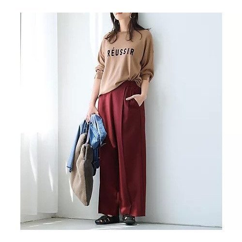 【エニー/ANY】の【6サイズ展開/洗濯機可/UVケア/ウエストゴム】イージーワイドパンツ インテリア・キッズ・メンズ・レディースファッション・服の通販 founy(ファニー) 　ファッション　Fashion　レディースファッション　Fashion for Women　パンツ　Pants & Trousers　ジャケット　Jacket, Outerwear　スウェット / スエット　Sweatshirt, Sweatwear　ストレッチ　Stretch, Stretchy Fabric　スニーカー　Sneakers, Trainers　バランス　Balance, Style Balance　フラット　Flat, Flat Shoes　リラックス　Relax, Relaxed Fit　おすすめ　Recommended / Our Picks　エレガント 上品　Elegant　バーガンディ|ID: prp329100004714125 ipo3291000000034057402