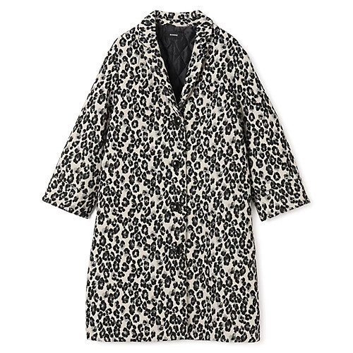 【シンメ/SINME】のレオパードコート インテリア・キッズ・メンズ・レディースファッション・服の通販 founy(ファニー) 　ファッション　Fashion　レディースファッション　Fashion for Women　アウター　Coat / Outerwear Collection　コート・ロングコート・ピーコート　Long Coats, Peacoats & More　キルティング　Quilted, Quilting　ジャカード／ジャガード　Jacquard, Woven Pattern　レオパード　Leopard, Animal Print　ロング　Long, Long-Length　ホワイト&#215;ブラック|ID: prp329100004714132 ipo3291000000034057452