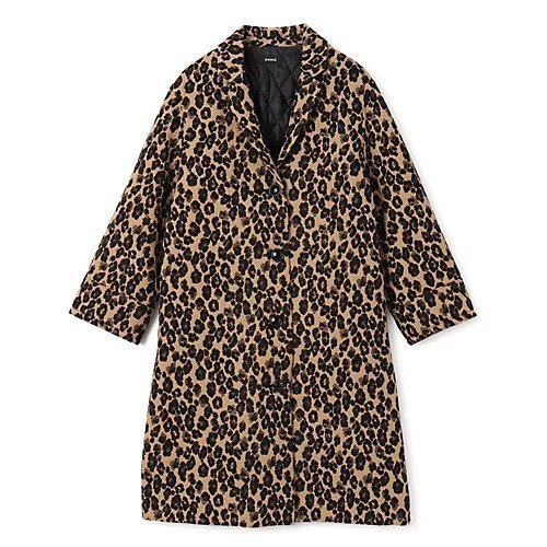 【シンメ/SINME】のレオパードコート インテリア・キッズ・メンズ・レディースファッション・服の通販 founy(ファニー) 　ファッション　Fashion　レディースファッション　Fashion for Women　アウター　Coat / Outerwear Collection　コート・ロングコート・ピーコート　Long Coats, Peacoats & More　キルティング　Quilted, Quilting　ジャカード／ジャガード　Jacquard, Woven Pattern　レオパード　Leopard, Animal Print　ロング　Long, Long-Length　ベージュ&#215;ブラック|ID: prp329100004714132 ipo3291000000034057453