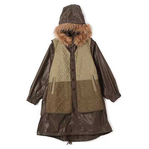 【ビューティフル ピープル/beautiful people】のmultilayering highc-ount chintz modscoat インテリア・キッズ・メンズ・レディースファッション・服の通販 founy(ファニー) 　ファッション　Fashion　レディースファッション　Fashion for Women　アウター　Coat / Outerwear Collection　コート・ロングコート・ピーコート　Long Coats, Peacoats & More　モッズコート・ミリタリー風アウター　Mods & Field Coats　2025年　2025　2025-2026秋冬・A/W　Autumn/Winter 2025–26 AW25–26　キルティング　Quilted, Quilting　ベスト　Vest, Waistcoat　モッズコート　Mods Coat, Military Parka　ライナー　Liner, Inner Layer　軽量　Lightweight, Ultra Light　olive|ID: prp329100004714133 ipo3291000000034942808