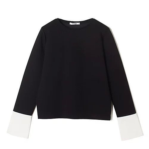 【エクラ/eclat】の【宮崎桃代さん別注】カフスつきダンボールプルオーバー インテリア・キッズ・メンズ・レディースファッション・服の通販 founy(ファニー) 　ファッション　Fashion　レディースファッション　Fashion for Women　トップス・カットソー　Cut & Sew Tops　カジュアルプルオーバー・ニットトップス　Pullovers & Knit Tops / Casual Pullovers　なめらか　Smooth, Silky Texture　カットソー　Cut and Sewn Top　カフス　Cuff Design　別注　Limited Edition, Custom Order　洗える　Machine Washable　秋　Autumn　ブラック|ID: prp329100004715366 ipo3291000000034068246