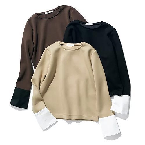 【エクラ/eclat】の【宮崎桃代さん別注】カフスつきダンボールプルオーバー 人気、トレンドファッション・服の通販 founy(ファニー) ファッション Fashion レディースファッション Fashion for Women トップス・カットソー Cut & Sew Tops カジュアルプルオーバー・ニットトップス Pullovers & Knit Tops / Casual Pullovers なめらか Smooth, Silky Texture カットソー Cut and Sewn Top カフス Cuff Design 別注 Limited Edition, Custom Order 洗える Machine Washable 秋 Autumn other-2|ID: prp329100004715366 ipo3291000000035841381