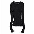 【エムセブンデイズ/M7days】の【東原妙子さんコラボ】クルーネックシアーリブニット ブラック|ID:prp329100004715376