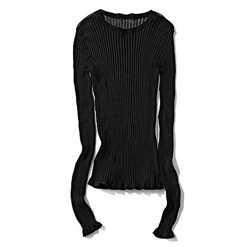 【エムセブンデイズ/M7days】の【東原妙子さんコラボ】【洗える】クルーネックシアーリブニット インテリア・キッズ・メンズ・レディースファッション・服の通販 founy(ファニー) ファッション Fashion レディースファッション Fashion for Women トップス・カットソー Cut & Sew Tops ニット Knit Tops & Sweaters インナー Innerwear コラボ Collaboration, Collab エレガント 上品 Elegant 洗える Machine Washable ブラック|ID: prp329100004715376 ipo3291000000035843983