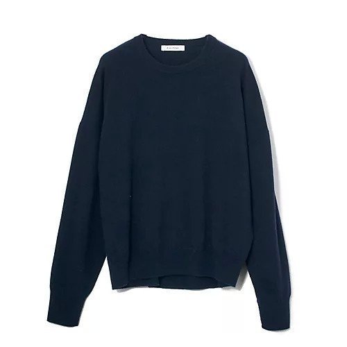 【イーバイエクラ/E by eclat】の【斉藤くみさんコラボ】カシミヤ混ニット インテリア・キッズ・メンズ・レディースファッション・服の通販 founy(ファニー) 　ファッション　Fashion　レディースファッション　Fashion for Women　トップス・カットソー　Cut & Sew Tops　ニット　Knit Tops & Sweaters　なめらか　Smooth, Silky Texture　コラボ　Collaboration, Collab　スタイリッシュ　Stylish, Fashionable　スリット　Slit, Slit Detail　センター　Center, Center Line　エレガント 上品　Elegant　ネイビー|ID: prp329100004715378 ipo3291000000034068327