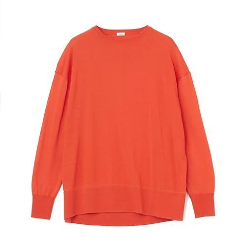 【ドロウェル/drawell】のバックフレアクルーネックニット インテリア・キッズ・メンズ・レディースファッション・服の通販 founy(ファニー) 　ファッション　Fashion　レディースファッション　Fashion for Women　トップス・カットソー　Cut & Sew Tops　ニット　Knit Tops & Sweaters　なめらか　Smooth, Silky Texture　エレガント 上品　Elegant　フレア　Flare, Flared　ヨーク　Yoke, Yoke Design　洗える　Machine Washable　オレンジ|ID: prp329100004715380 ipo3291000000034068340
