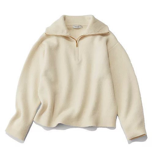 【石毛のりえ/Ishige Norie】の【Marisol別注】ハーフジップニット インテリア・キッズ・メンズ・レディースファッション・服の通販 founy(ファニー) 　ファッション　Fashion　レディースファッション　Fashion for Women　トップス・カットソー　Cut & Sew Tops　ニット　Knit Tops & Sweaters　シルバー　Silver, Metallic Silver　ジップ　Zip, Zipper　ミラノリブ　Milano Rib, Milano Stitch　別注　Limited Edition, Custom Order　オフホワイト|ID: prp329100004715388 ipo3291000000034068385